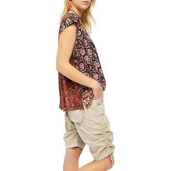 Free People High Tide Dual Print High/Low Shirt OB1116404  Small - Picture 3 of 9